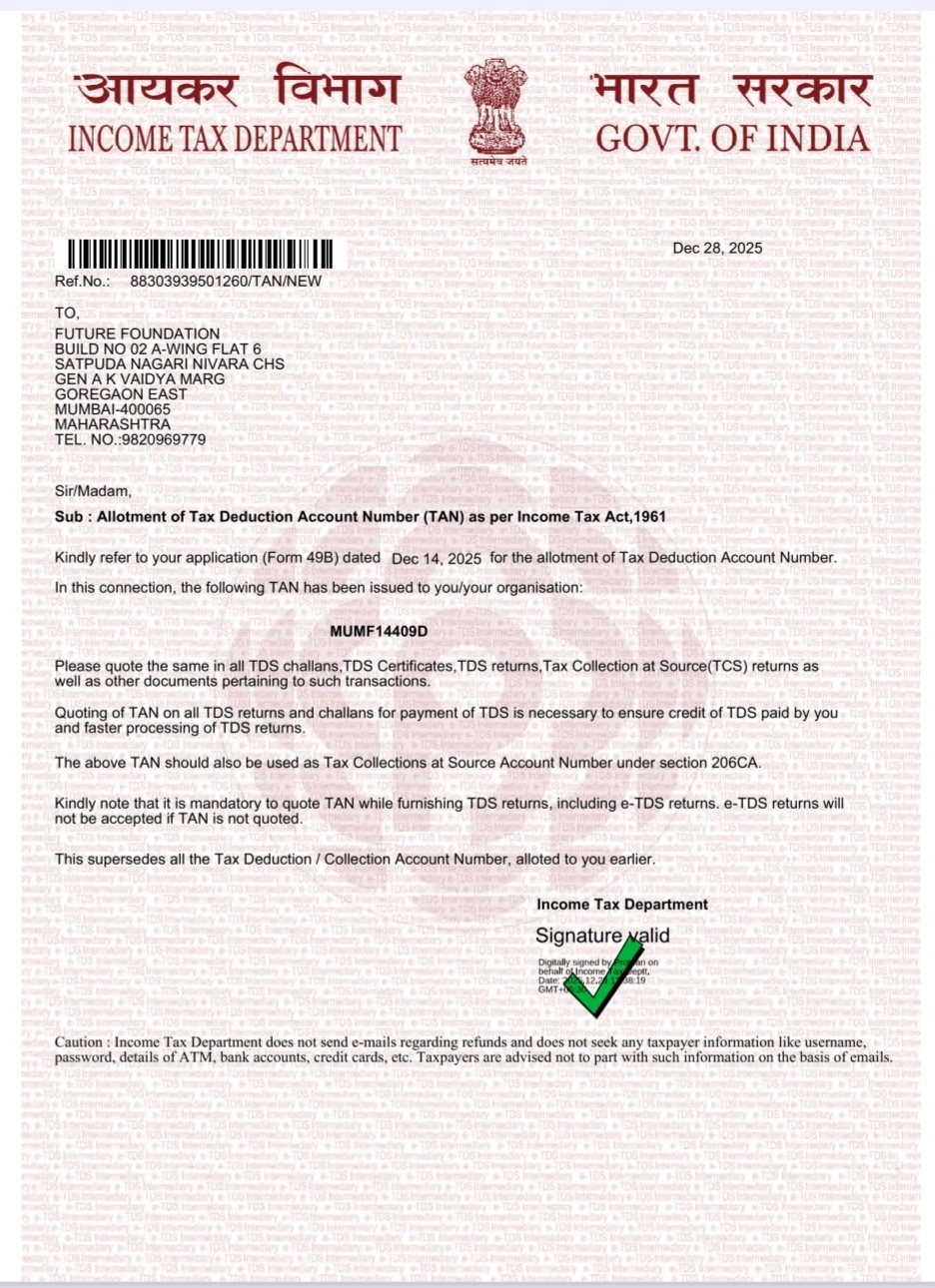 TAN Certificate